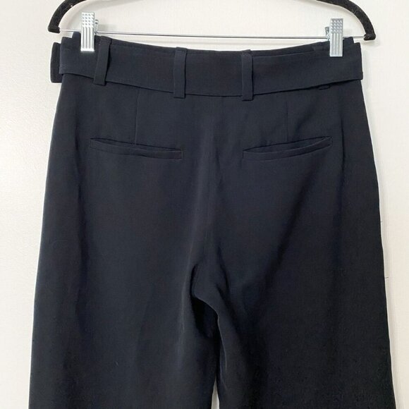 VINCE. BLACK BELTED CROPPED PLEATED TAPERED PANTS STYLE V3359-21170 - 2 - Picture 4 of 9